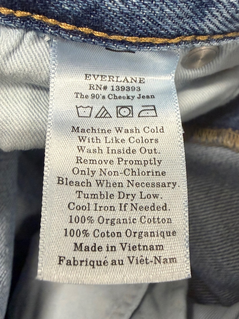 EVERLANE The 90s Cheeky Jeans Organic Cotton Size 29 Regular High Rise Straight - Picture 8 of 10